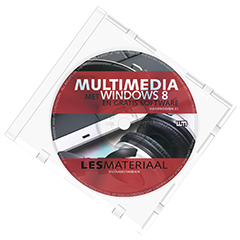 DVD met lesmateriaal bij het boek Multimedia met Windows 8 en gratis software.